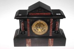 19th Century slate and marble clock with gilt dial