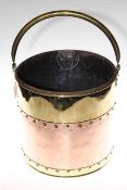 Highly polished copper and brass coal bucket