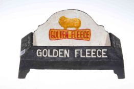 Golden Fleece cast metal advertising dog bowl