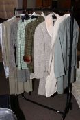 Six vintage wool and wool mix ladies suits