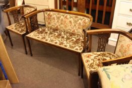 Edwardian matched five piece parlour suite comprising settee and two chairs and two similarly