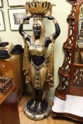 Large composite robed ancient Egyptian figure plant stand,