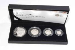 Royal Mint Britannia Collection four-coin silver proof set,