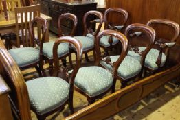 Set of eight Victorian style mahogany balloon back dining chairs including pair carvers