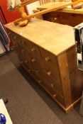 Pine thirteen drawer side cabinet