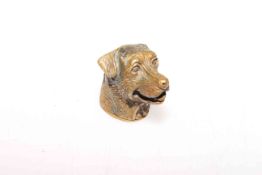 Brass vesta case, in the form of a dogs head,