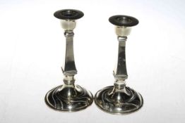 Pair of Art Nouveau silver-plated candlesticks,
