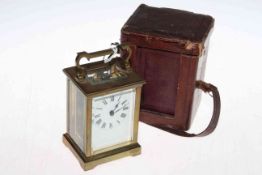 Gilt brass carriage clock,