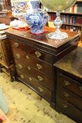 George III mahogany chest of two short above three long graduated drawers having blind fretwork