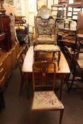 Four various occasional chairs and gilt framed wall mirror (5)