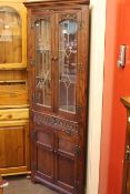 Old Charm leaded glazed door top double corner cabinet