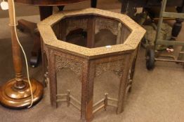 Oriental carved octagonal folding table base