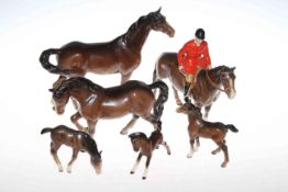 Beswick huntsman and five other Beswick horses