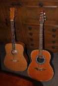 Two Acoustic guitars by Gear4music and Encore with bags