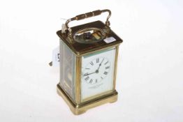 Gilt brass carriage clock, Brockbank & Atkins, Cowpers Court,