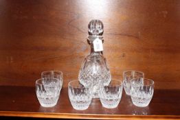 Waterford Colleen pattern decanter and six tumblers