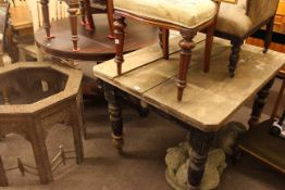 Victorian rosewood circular breakfast table and Victorian pine turned leg scrub top table (2)