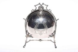 Victorian silver-plated muffin dish