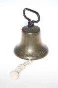 Brass bell with cast handle