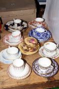 Collection of cabinet cups and saucers including Coalport, Royal Crown Derby,