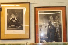 Queen Victoria, two framed prints,