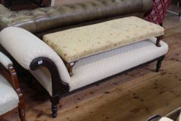Victorian turned leg chaise longue and cabriole leg footstool
