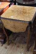 Continental inlaid and brass mounted quadruple drop leaf occasional table