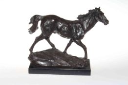 Bronze galloping horse sculpture