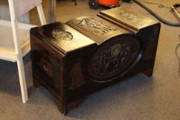Oriental carved arched centre trunk