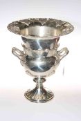 Silver plated urn shaped wine cooler