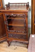 Late Victorian carved mahogany china/music cabinet,