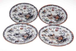 Set of four Ironstone china plates
