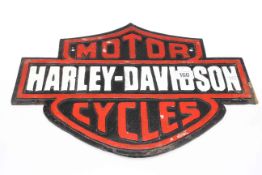 Cast metal Harley Davidson sign
