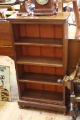 Slim mahogany open bookcase with three adjustable shelves, 60.