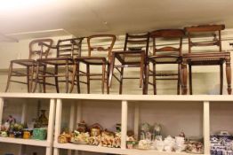 Collection of six various cane seated chairs including a pair