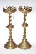 Pair brass altar candlesticks