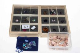 Collection of opals and precious stones