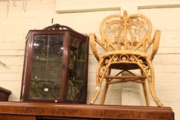 Bamboo occasional table, childs commode chair, Victorian mahogany toilet mirror,