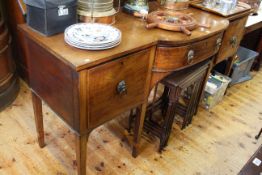 George III mahogany bow front centre sideboard and Edwardian quartetto nest of tables (2)