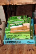 Subbuteo table cricket and table soccer, boxed teams,