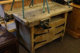 Joiners work bench with three vices