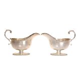 A PAIR OF SILVER SAUCE BOATS, S. Blanckensee & Sons Ltd, Birmingham 1945, each with oval foot.