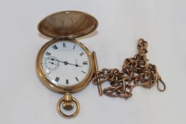 A WALTHAM GOLD PLATED POCKET WATCH,
