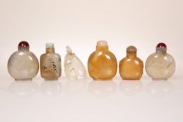 A COLLECTION SIX CHINESE SNUFF BOTTLES, probably 19th Century,