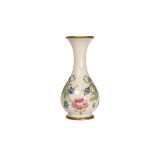 A WILLIAM MOORCROFT MINIATURE VASE IN THE EIGHTEENTH CENTURY PATTERN,