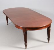 MAPLE & CO, A MAHOGANY WINDOUT EXTENDING DINING TABLE, CIRCA 1890, with D-ends, three leaves,
