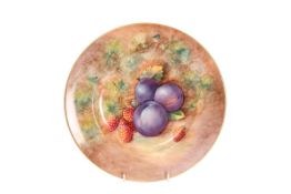 A ROYAL WORCESTER FRUIT PAINTED PLATE, painted by Cook,