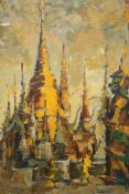CHOO KENG KWANG (SINGAPOREAN, BORN 1931), STREET SCENE, signed and dated 1961, oil on canvas board,