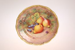 A PAIR OF ROYAL WORCESTER FRUIT-PAINTED PLATES, painted by Telford,
