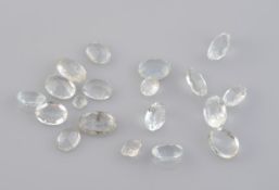 A COLLECTION OF LOOSE AQUAMARINES, all oval cut of differing sizes. Total weight 3.9 grams.